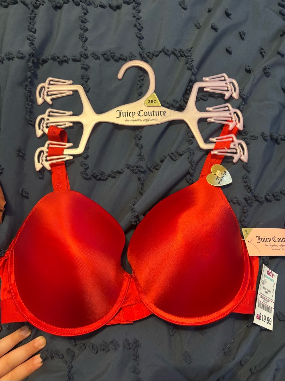 Juicy Couture Red Satin Padded Bra
